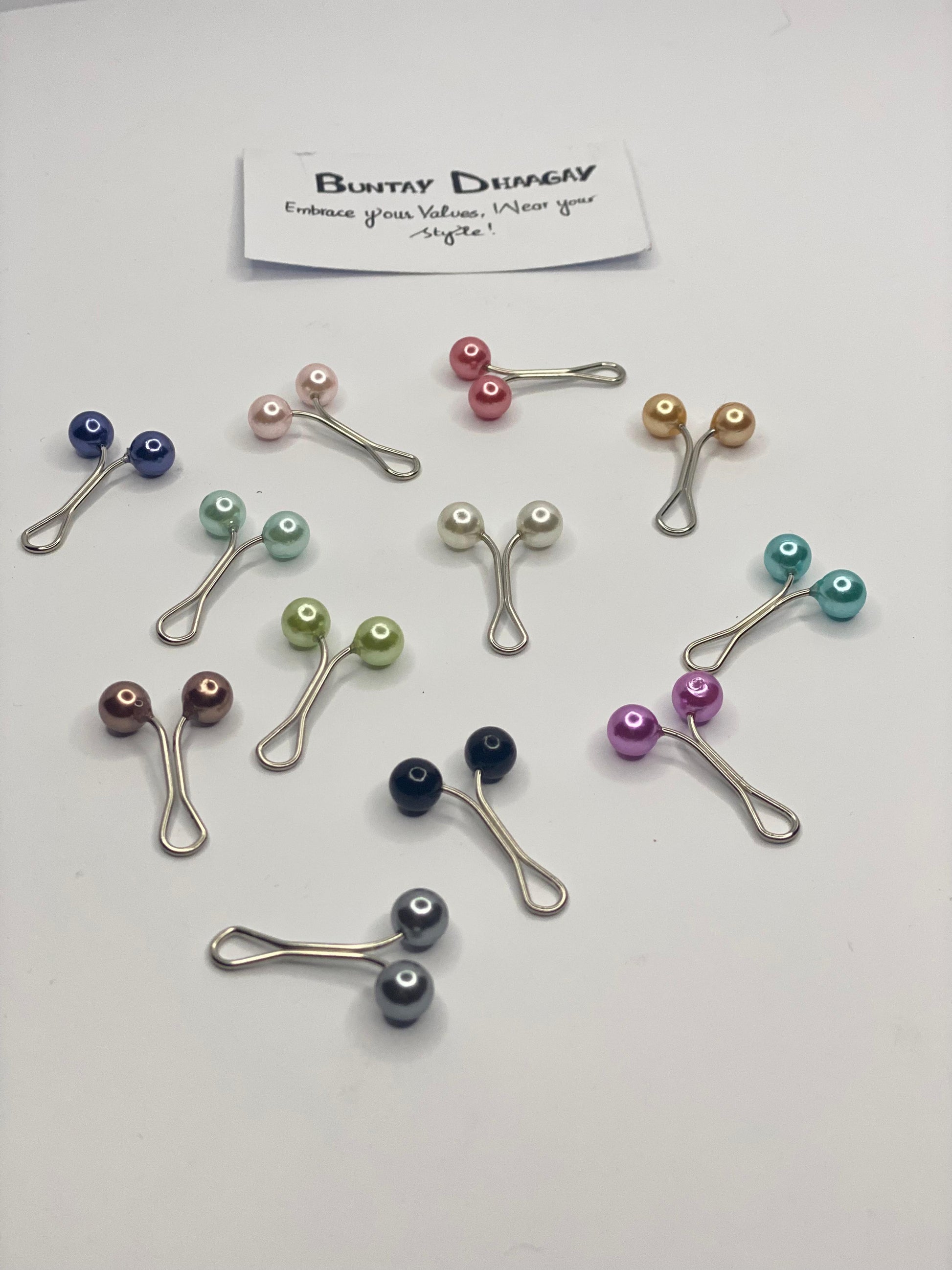 Pearl hijab pins, Turkish pins, chin pins - buntay dhaagay