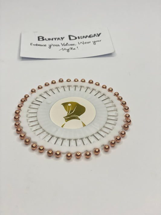 Fancy Hijab Pins in Copper - Buntay Dhaagay