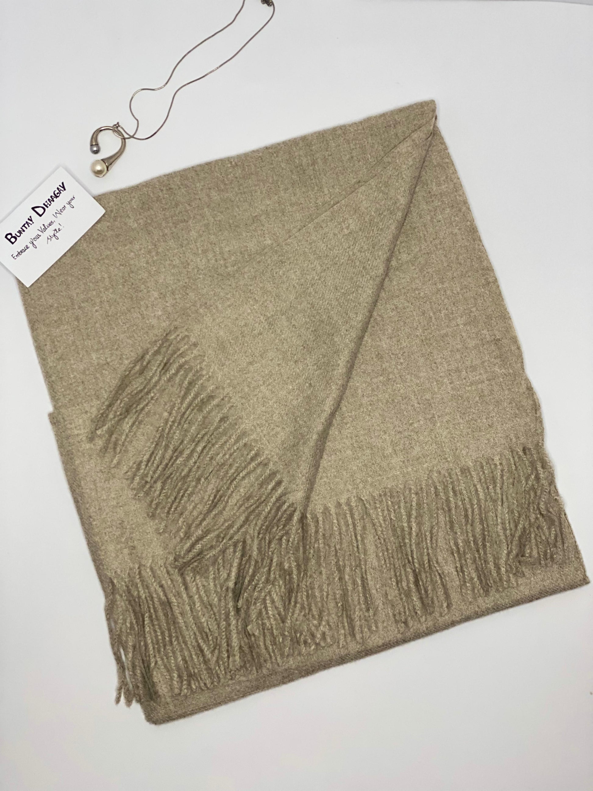 Premium Cashmere Hijab Taupe - Buntay Dhaagay