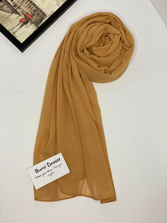 Georgette Hijab Warm Camel - Buntay Dhaagay