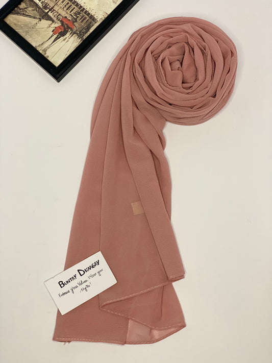 Georgette Hijab Dusty Rose - Buntay Dhaagay